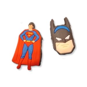 Croc Superman/Batman jibitz shoe charm bundle